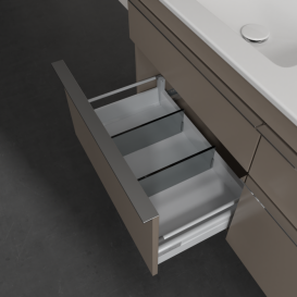 Тумба под раковину Villeroy & Boch Venticello 125,3х50,2 ДСП трюфель серый/ручка хром A93001VG