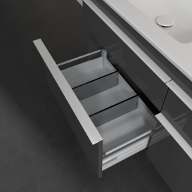 Тумба под раковину Villeroy & Boch Venticello 125,3х50,2 см МДФ глянцевый серый/ручка алюминий белый A93002FP