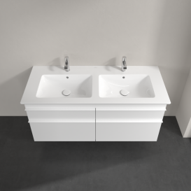 Тумба под раковину Villeroy & Boch Venticello 125,3х50,2 см ДСП/МДФ белый матовый/ручка алюминий белый A93002MS