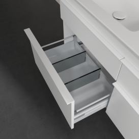 Тумба под раковину Villeroy & Boch Venticello 125,3х50,2 см ДСП/МДФ белый матовый/ручка алюминий белый A93002MS