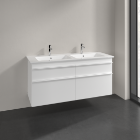 Тумба под раковину Villeroy & Boch Venticello 125,3х50,2 см ДСП/МДФ белый матовый/ручка алюминий белый A93002MS