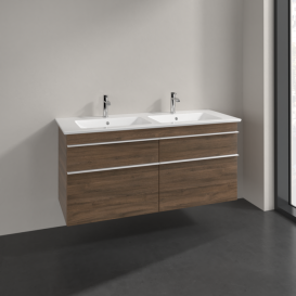 Тумба под раковину Villeroy & Boch Venticello 125,3х50,2 см ДСП дуб аризона/ручка алюминий белый A93002VH