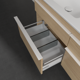 Тумба под раковину Villeroy & Boch Venticello 125,3х50,2 см ДСП северный дуб/ручка алюминий белый A93002VJ