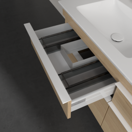 Тумба под раковину Villeroy & Boch Venticello 125,3х50,2 см ДСП северный дуб/ручка алюминий белый A93002VJ