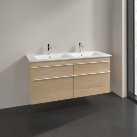 Тумба под раковину Villeroy & Boch Venticello 125,3х50,2 см ДСП северный дуб/ручка алюминий белый A93002VJ