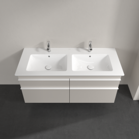 Тумба під раковину Villeroy&Boch Venticello 125,3х50,2 см ДСП м'який сірий/ручка алюміній білий A93002VK