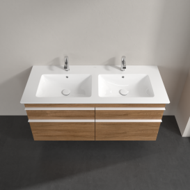 Тумба под раковину Villeroy & Boch Venticello 125,3х50,2 см ДСП дуб канзас/ручка алюминий белый A93002RH