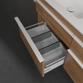 Тумба под раковину Villeroy & Boch Venticello 125,3х50,2 см ДСП дуб канзас/ручка алюминий белый A93002RH