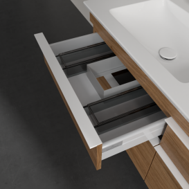 Тумба под раковину Villeroy & Boch Venticello 125,3х50,2 см ДСП дуб канзас/ручка алюминий белый A93002RH