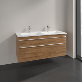 Тумба под раковину Villeroy & Boch Venticello 125,3х50,2 см ДСП дуб канзас/ручка алюминий белый A93002RH