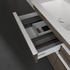 Тумба под раковину Villeroy & Boch Venticello 125,3х50,2 см ДСП каменный дуб/ручка алюминий белый A93002RK