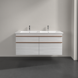 Тумба под раковину Villeroy & Boch Venticello 125,3х50,2 см ДСП/МДФ белое дерево/ручка медь A93005E8