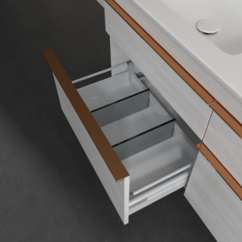 Тумба под раковину Villeroy & Boch Venticello 125,3х50,2 см ДСП/МДФ белое дерево/ручка медь A93005E8