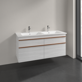 Тумба под раковину Villeroy & Boch Venticello 125,3х50,2 см ДСП/МДФ белое дерево/ручка медь A93005E8