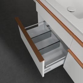 Тумба под раковину Villeroy & Boch Venticello 125,3х50,2 см ДСП/МДФ белый матовый/ручка медь A93005MS