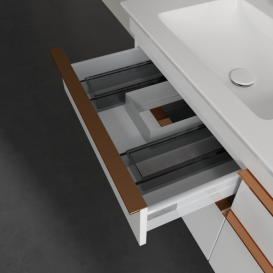 Тумба под раковину Villeroy & Boch Venticello 125,3х50,2 см ДСП/МДФ белый матовый/ручка медь A93005MS