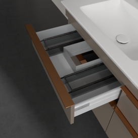 Тумба под раковину Villeroy & Boch Venticello 125,3х50,2 ДСП трюфель серый/ручка медь A93005VG