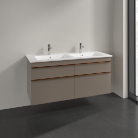 Тумба под раковину Villeroy & Boch Venticello 125,3х50,2 ДСП трюфель серый/ручка медь A93005VG