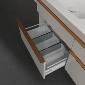 Тумба под раковину Villeroy & Boch Venticello 125,3х50,2 см ДСП мягкий серый/ручка медь A93005VK