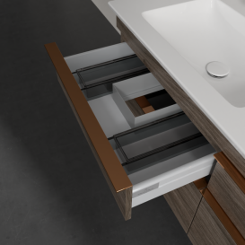 Тумба під раковину Villeroy & Boch Venticello 125,3х50,2 см ДСП кам'яний дуб/ручка мідь A93005RK