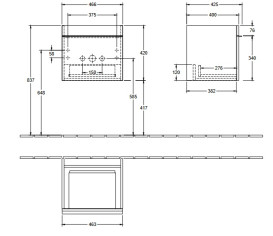 Тумба под раковину Villeroy & Boch Venticello 46,6х42,5 см МДФ стекло глянцевое белое/ручка хром A93101RE