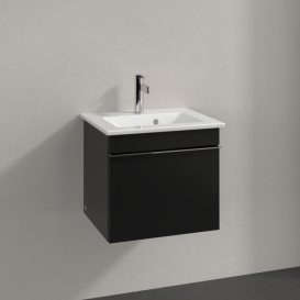 Тумба под раковину Villeroy & Boch Venticello 46,6х42,5 см МДФ черный матовый лак/ручка хром A93101PD