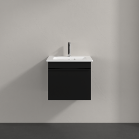 Тумба под раковину Villeroy & Boch Venticello 46,6х42,5 см МДФ черный матовый лак/ручка хром A93101PD