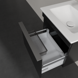 Тумба под раковину Villeroy & Boch Venticello 46,6х42,5 см МДФ черный матовый лак/ручка хром A93101PD