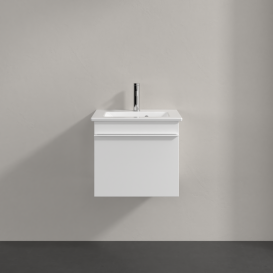 Тумба под раковину Villeroy & Boch Venticello 46,6х42,5 см ДСП/МДФ белый матовый/ручка алюминий белый A93102MS