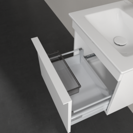 Тумба под раковину Villeroy & Boch Venticello 46,6х42,5 см ДСП/МДФ белый матовый/ручка алюминий белый A93102MS