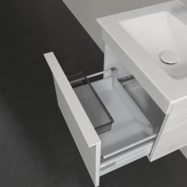 Тумба под раковину Villeroy & Boch Venticello 46,6х42,5 см ДСП/МДФ белое дерево/ручка алюминий белый A93102E8