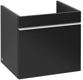 Тумба под раковину Villeroy & Boch Venticello 46,6х42,5 см МДФ черный матовый лак/ручка алюминий белый A93102PD