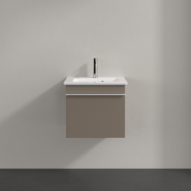 Тумба под раковину Villeroy & Boch Venticello 46,6х42,5 ДСП трюфель серый/ручка алюминий белый A93102VG