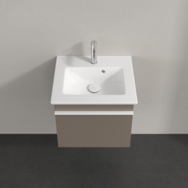 Тумба под раковину Villeroy & Boch Venticello 46,6х42,5 ДСП трюфель серый/ручка алюминий белый A93102VG