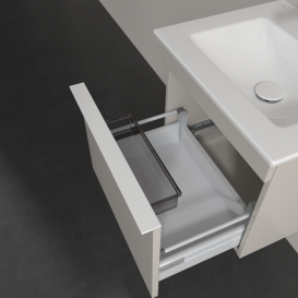 Тумба під раковину Villeroy & Boch Venticello 46,6х42,5 см ДСП м'який сірий/ручка алюміній білий A93102VK