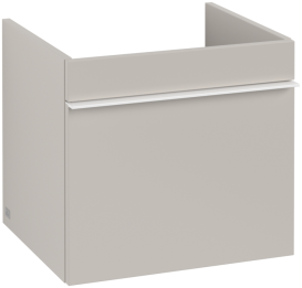 Тумба під раковину Villeroy & Boch Venticello 46,6х42,5 см ДСП м'який сірий/ручка алюміній білий A93102VK
