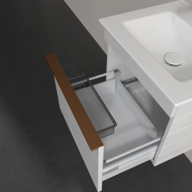 Тумба під раковину Villeroy & Boch Venticello 46,6х42,5 см ДСП/МДФ біле дерево/ручка мідь A93105E8