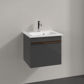 Тумба під раковину Villeroy & Boch Venticello 46,6х42,5 см МДФ глянсовий сірий/ручка мідь A93105FP