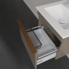 Тумба под раковину Villeroy & Boch Venticello 46,6х42,5 ДСП трюфель серый/ручка медь A93105VG