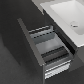 Тумба под раковину Villeroy & Boch Venticello 55,3х50,2 см МДФ глянцевый серый/ручка хром A93201FP