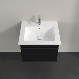 Тумба під раковину Villeroy & Boch Venticello 55,3х50,2 см МДФ чорний матовий лак/ручка хром A93201PD