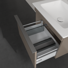 Тумба под раковину Villeroy & Boch Venticello 55,3х50,2 см ДСП трюфель серый/ручка хром A93201VG