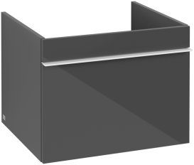 Тумба под раковину Villeroy & Boch Venticello 55,3х50,2 см МДФ глянцевый серый/ручка алюминий белый A93202FP