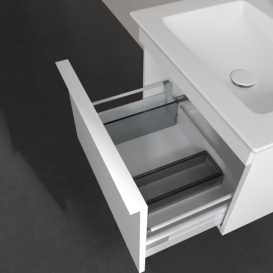 Тумба под раковину Villeroy & Boch Venticello 55,3х50,2 см ДСП/МДФ белый матовый/ручка алюминий белый A93202MS