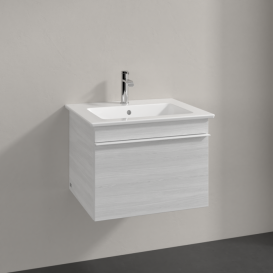 Тумба под раковину Villeroy & Boch Venticello 55,3х50,2 см ДСП/МДФ белое дерево/ручка алюминий белый A93202E8