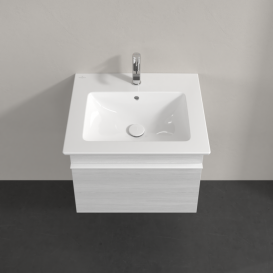 Тумба под раковину Villeroy & Boch Venticello 55,3х50,2 см ДСП/МДФ белое дерево/ручка алюминий белый A93202E8