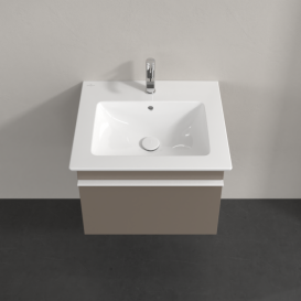 Тумба под раковину Villeroy & Boch Venticello 55,3х50,2 см ДСП трюфель серый/ручка алюминий белый A93202VG