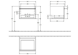 Тумба под раковину Villeroy & Boch Venticello 55,3х50,2 см ДСП трюфель серый/ручка алюминий белый A93202VG