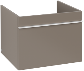 Тумба под раковину Villeroy & Boch Venticello 55,3х50,2 см ДСП трюфель серый/ручка алюминий белый A93202VG