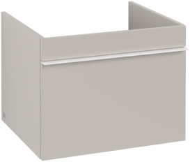 Тумба под раковину Villeroy & Boch Venticello 55,3х50,2 см ДСП мягкий серый/ручка алюминий белый A93202VK